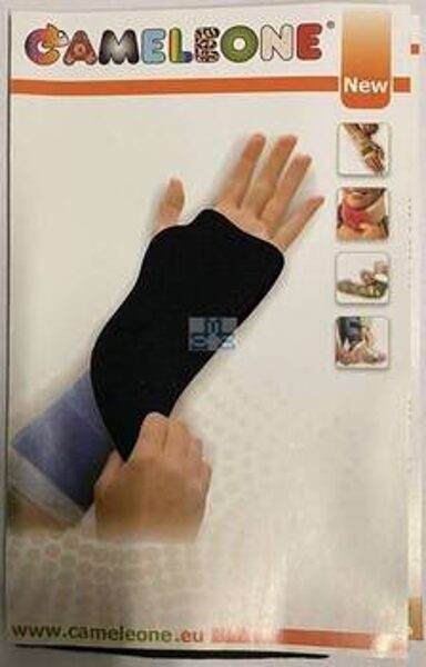 Hand protective stretch textile cover black w/ thumb opening medium black