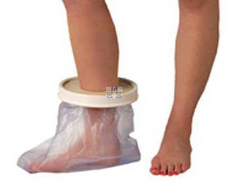 Voděodolný-ochranný sprchovací návlek na noha