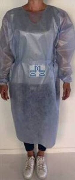 Medical isolation gown long sleeves single use w soft strong LDPE coating