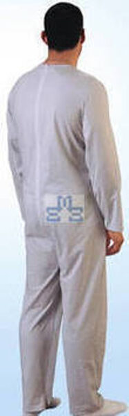 Pijama Alzheimer antipañal hombre largo 37,49€ Cremallera espalda 100 % algodón