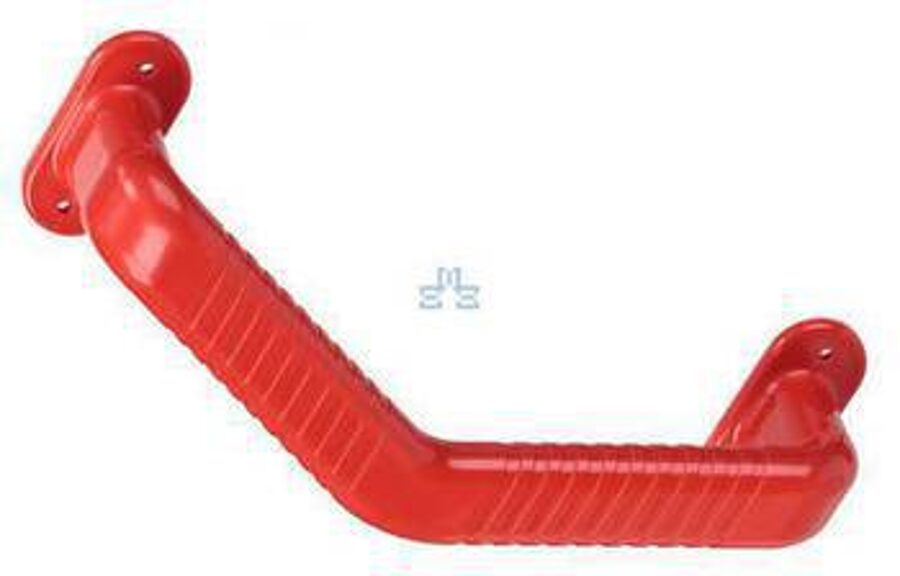 Wandbeugel V-vorm 23,95€ Handsteun rood met gebogen handgreep 33cm